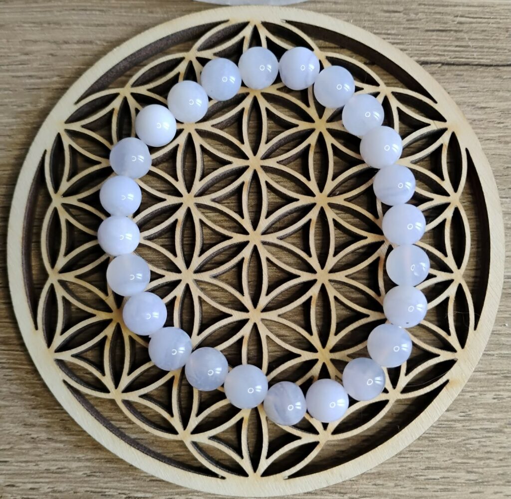 Calcédoine Bleue bracelet 8Mm