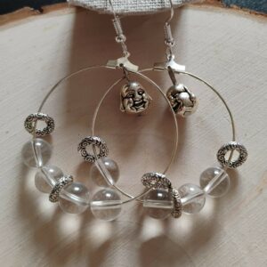 Cristal de Roche Boucle d'Oreille