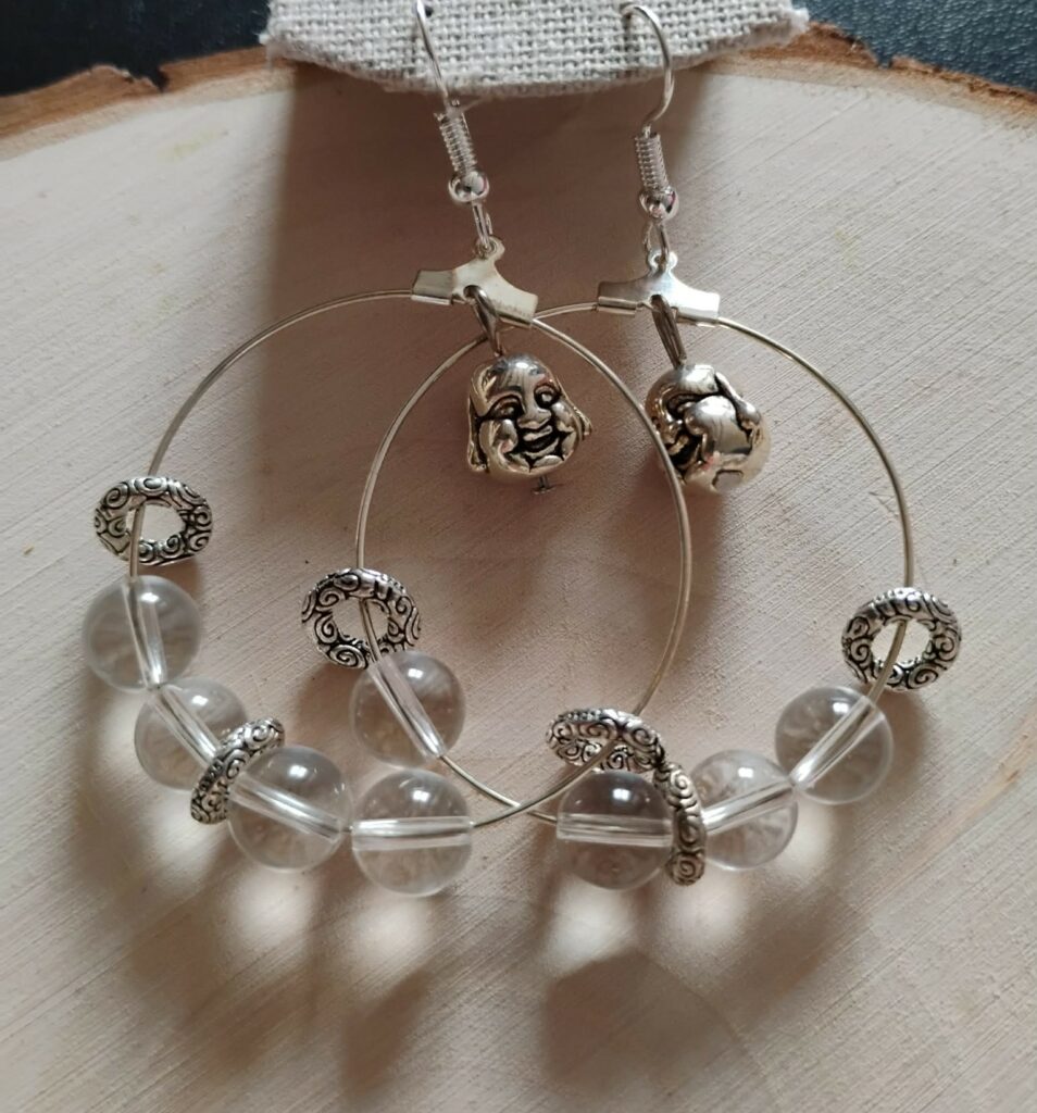 Cristal de Roche Boucle d'Oreille