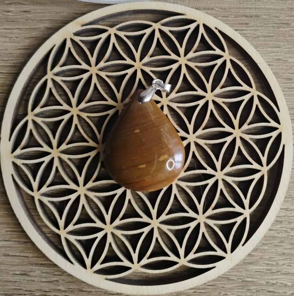 Jaspe Maron Pendentif Goutte