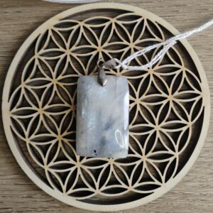 Labradorite Blanche Pendentif Rectangle