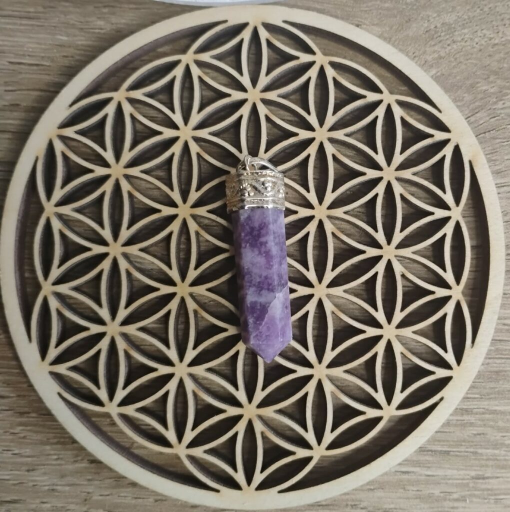Lépidolite Pendentif Pointe