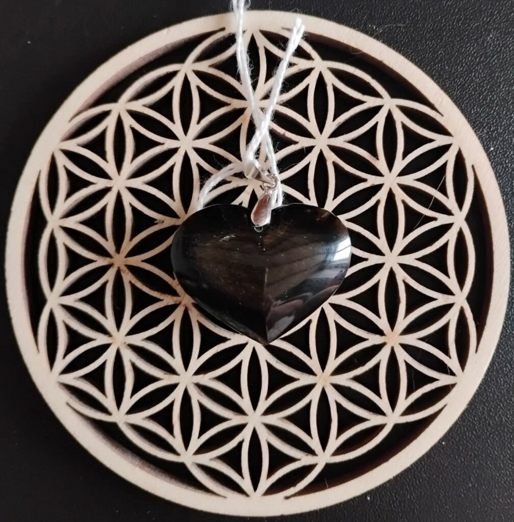 Obsidienne Dorée Pendentif Coeur