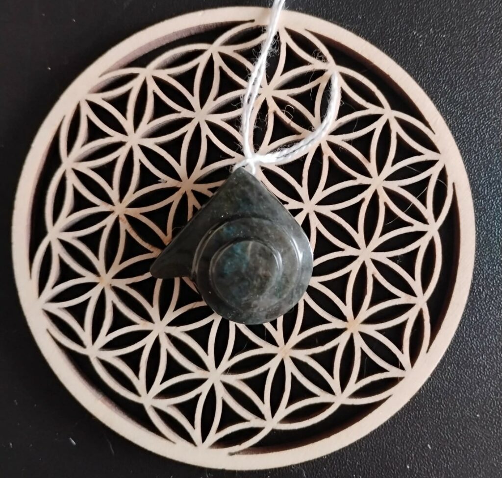 Obsidienne Manta Huichol Pendentif Sculpté