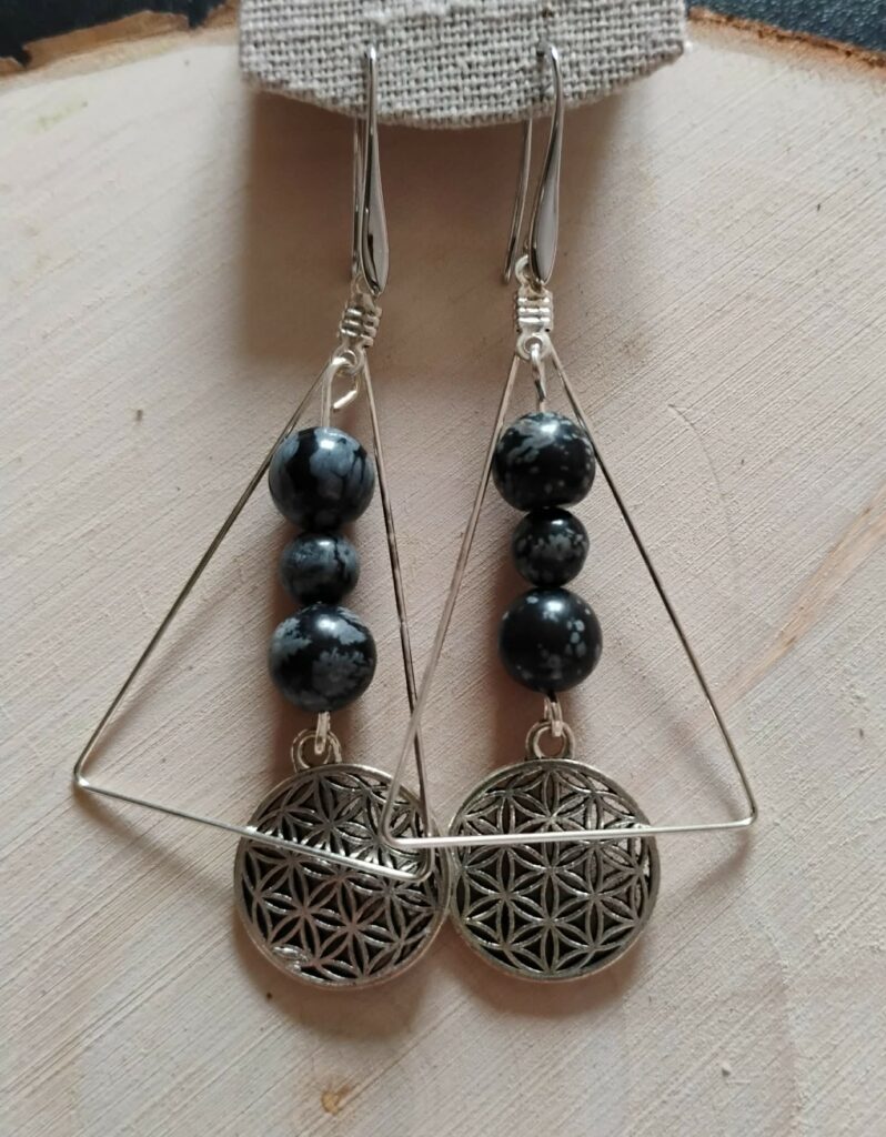 Obsidienne Mouchetée Boucle d'oreille