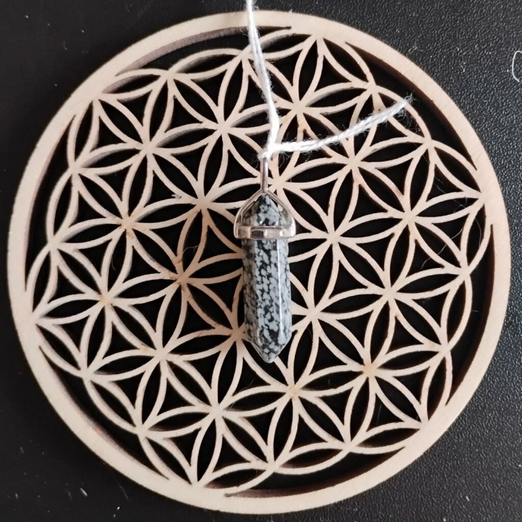 Obsidienne Mouchetée Pendentif Pointe