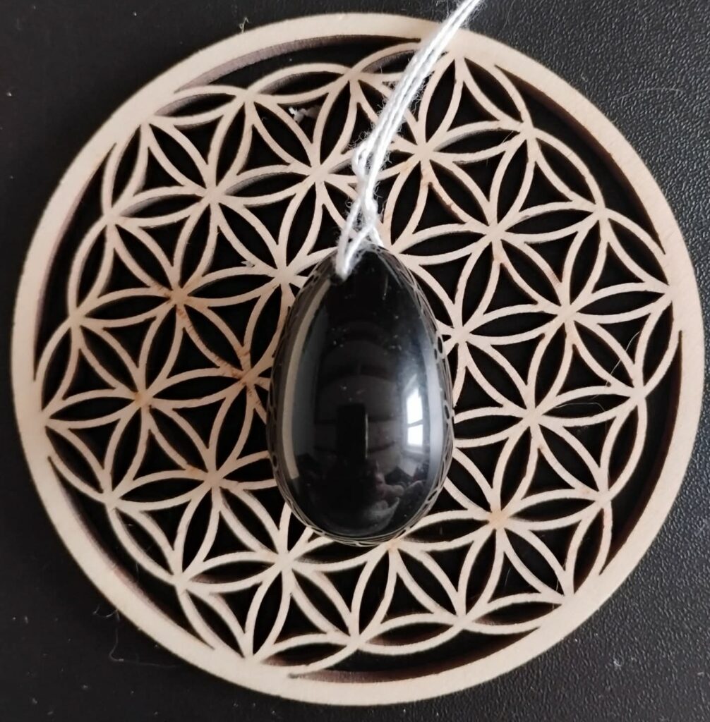 Obsidienne Noire Pendentif Oeuf