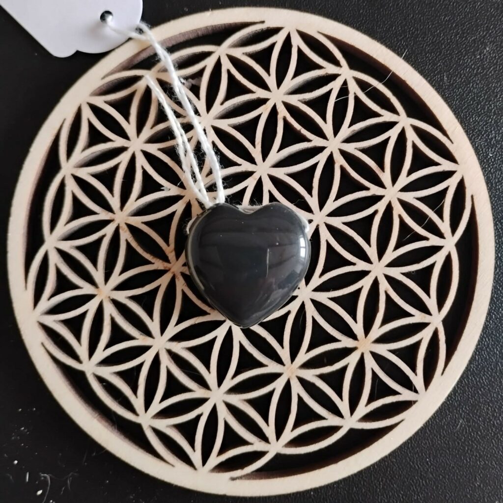 Obsidienne Oeil Céleste Pendentif Coeur