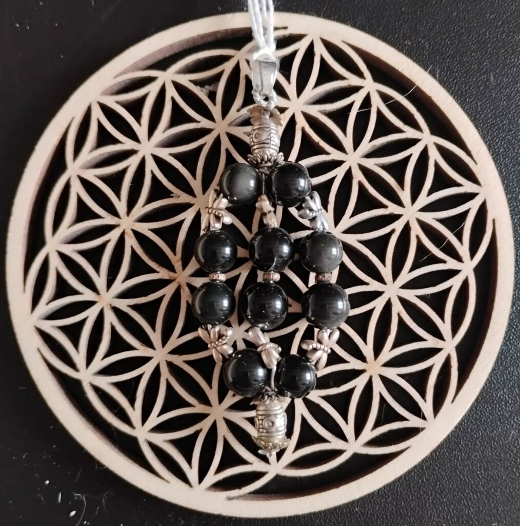 Obsidienne Oeil Céleste Pendentif Composé