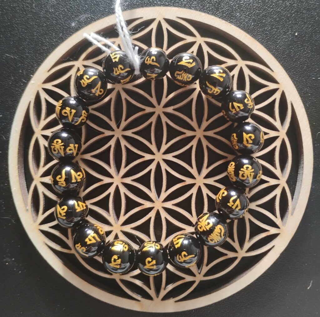Obsidienne Noire Mantra Bracelet 10Mm