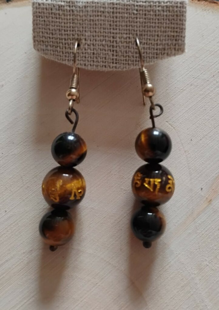 Oeil de Tigre Boucle d'Oreille