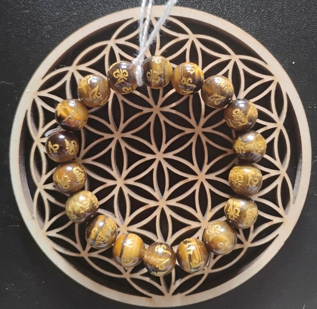 Oeil de Tigre Mantra Bracelet 10Mm