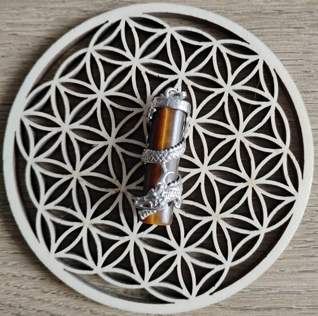 Oeil de Tigre Pendentif Dragon