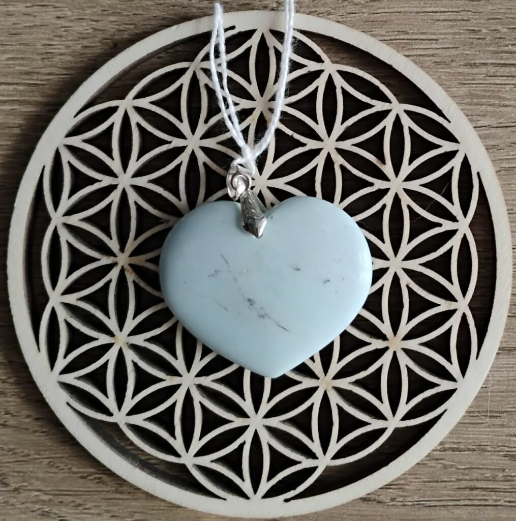 Opale Bleue Pendentif Coeur