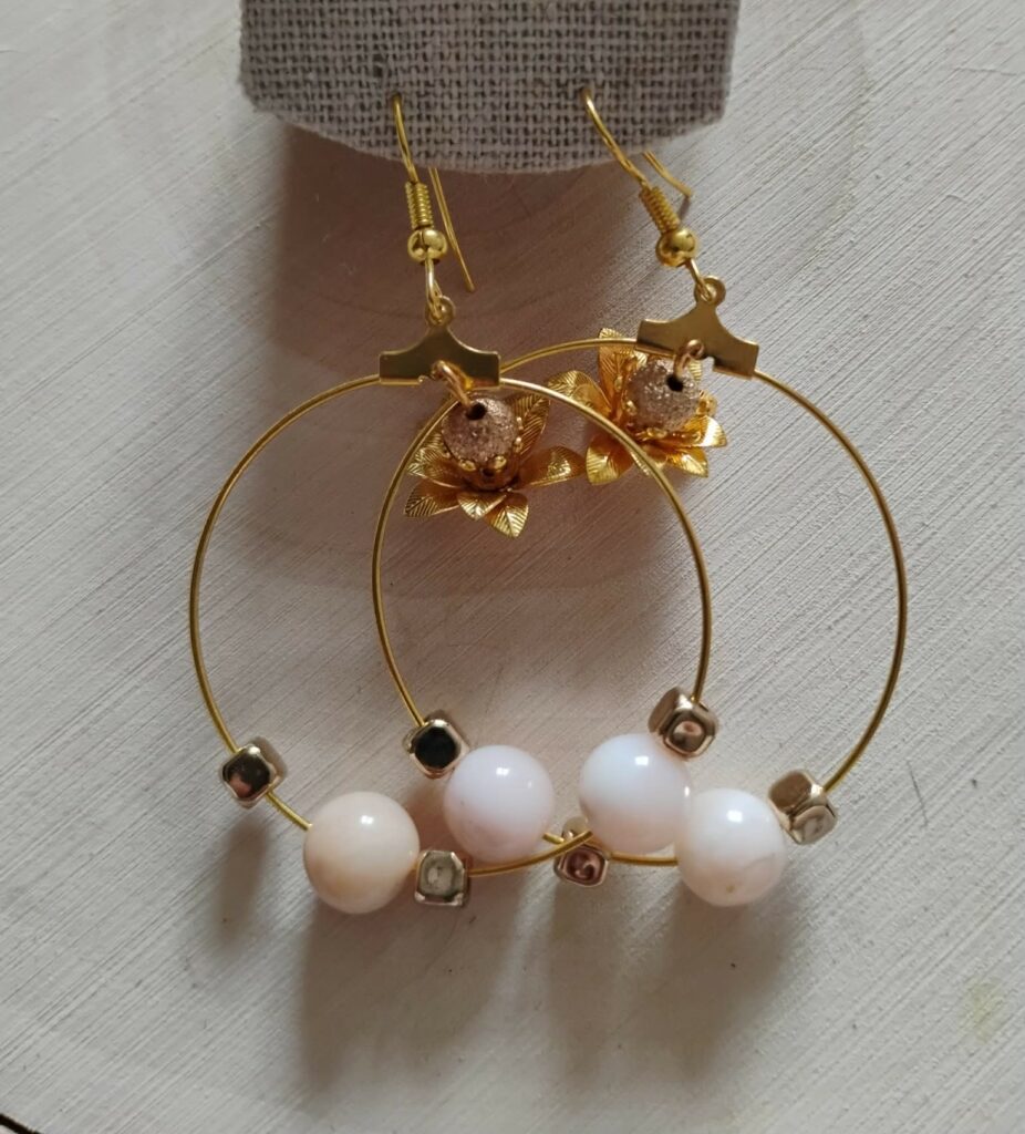 Opale Rose Boucle d'Oreille