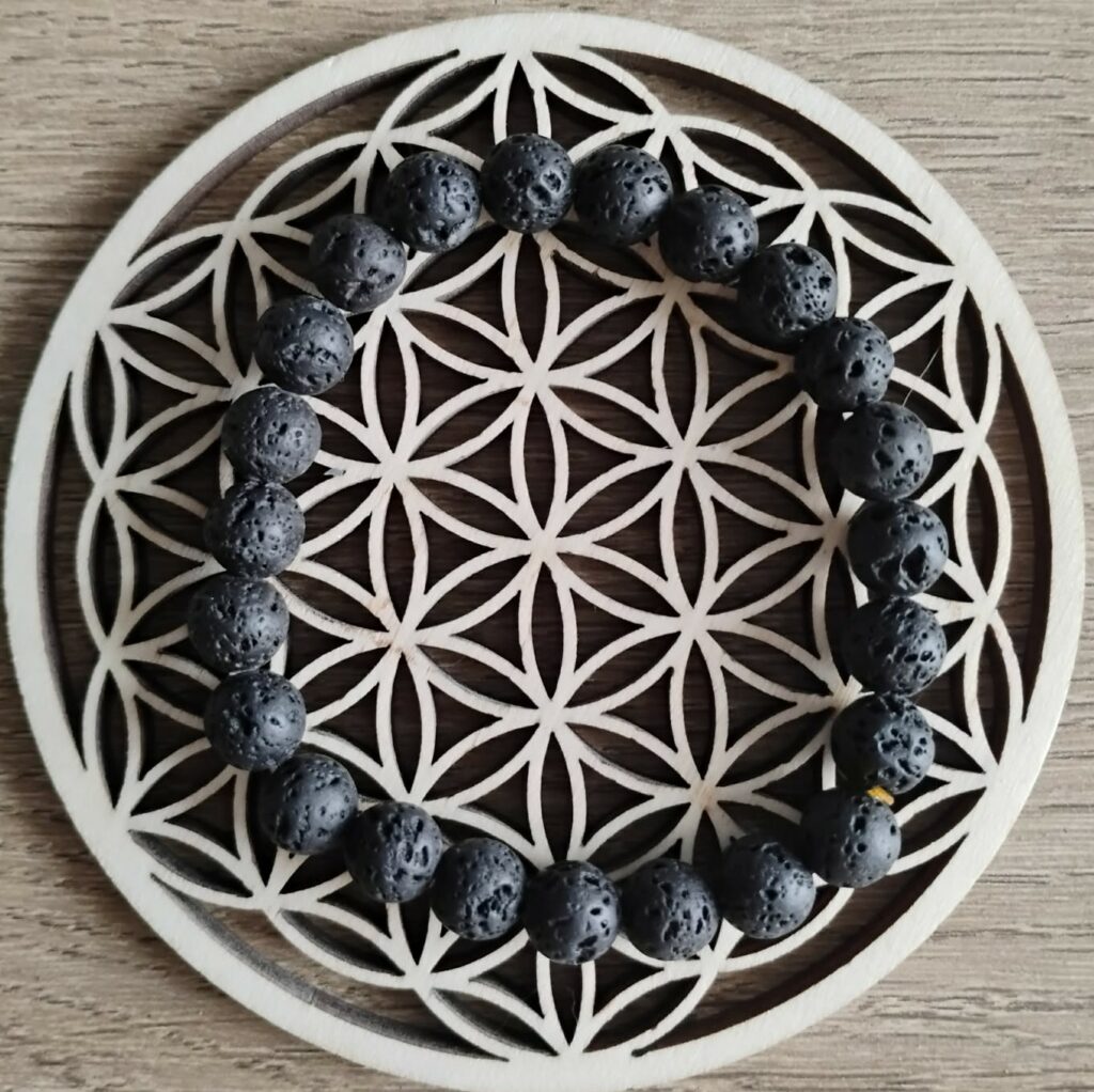 Pierre de Lave Noire Bracelet 8Mm