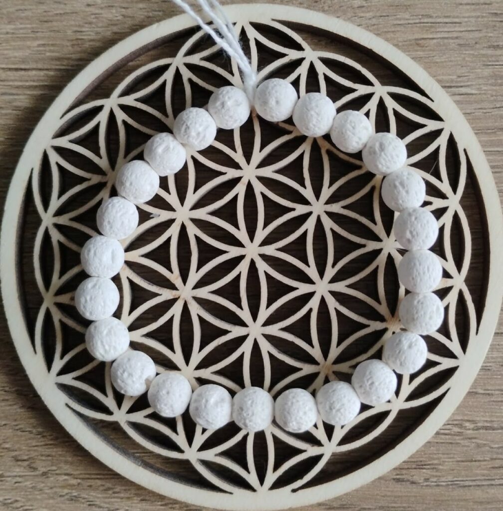 Pierre de lave Blanc Bracelet 8Mm
