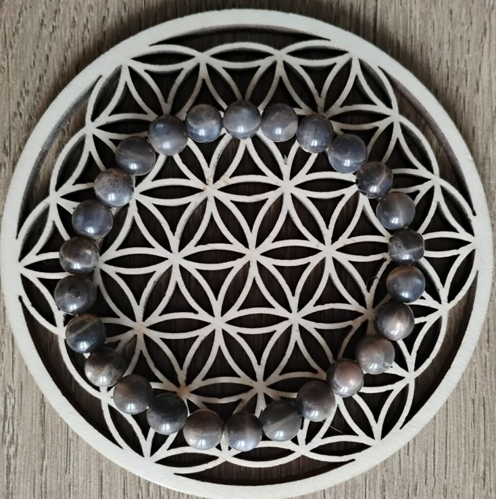 Pierre de Lune Noire Bracelet 8Mm