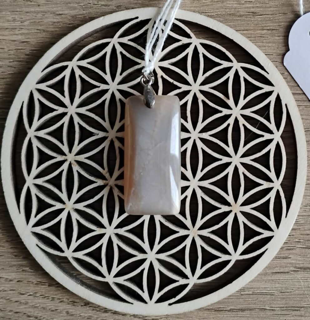 Pierre de Lune Multicolore Pendentif rectangle