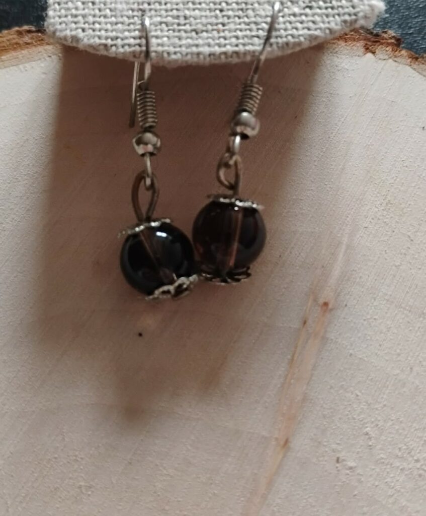 Quartz Fumé Boucle d'Oreille