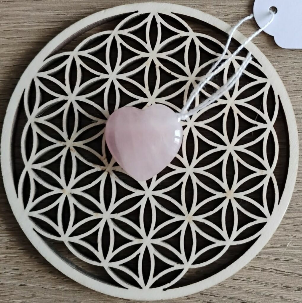 Quartz Rose Pendentif Coeur
