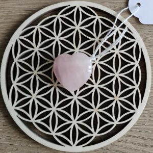 Quartz Rose Pendentif Coeur
