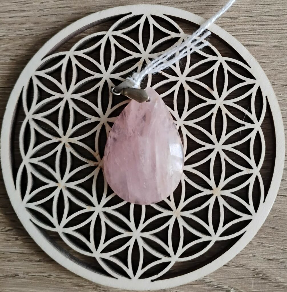 Quartz Rose Pendentif Goutte