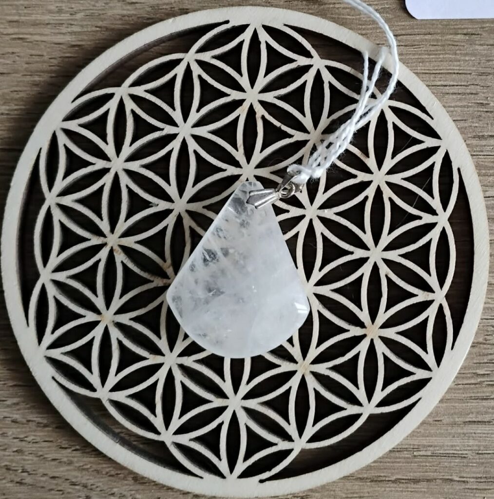 Quartz Blanc pendentif Triangle