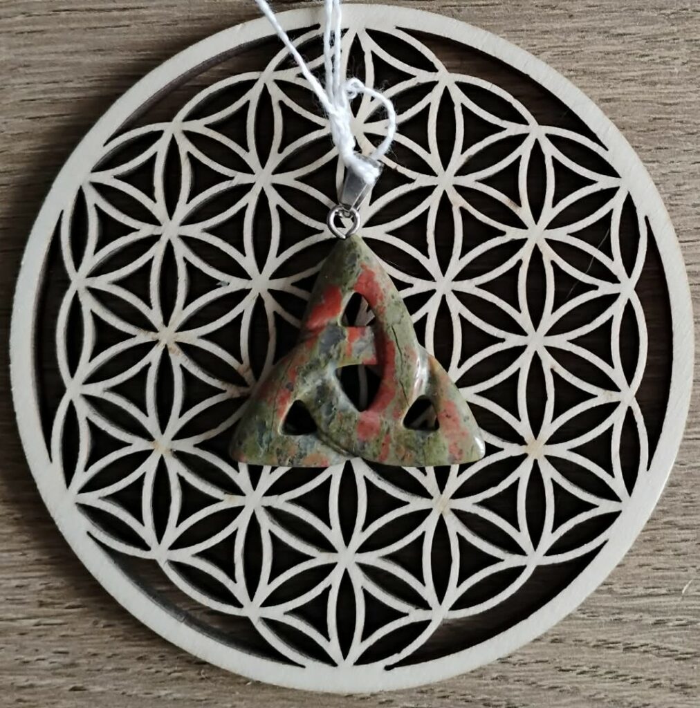 Unakite Pendentif Sculpté