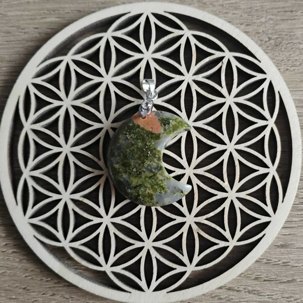 Unakite Pendentif Lune