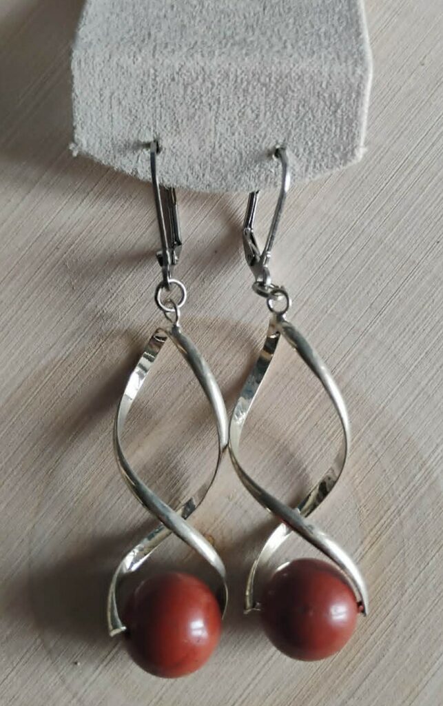 Jaspe Rouge Boucle d'Oreille
