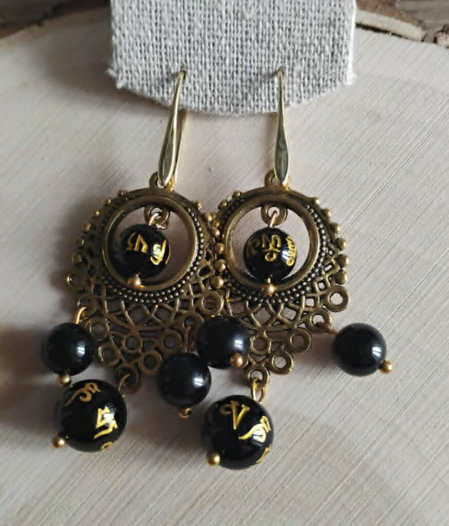 Obsidienne Boucle d'Oreille