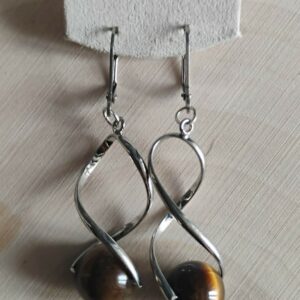 Oeil de Tigre Boucle d'Oreille