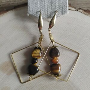Oeil de Tigre Boucle d'Oreille 2