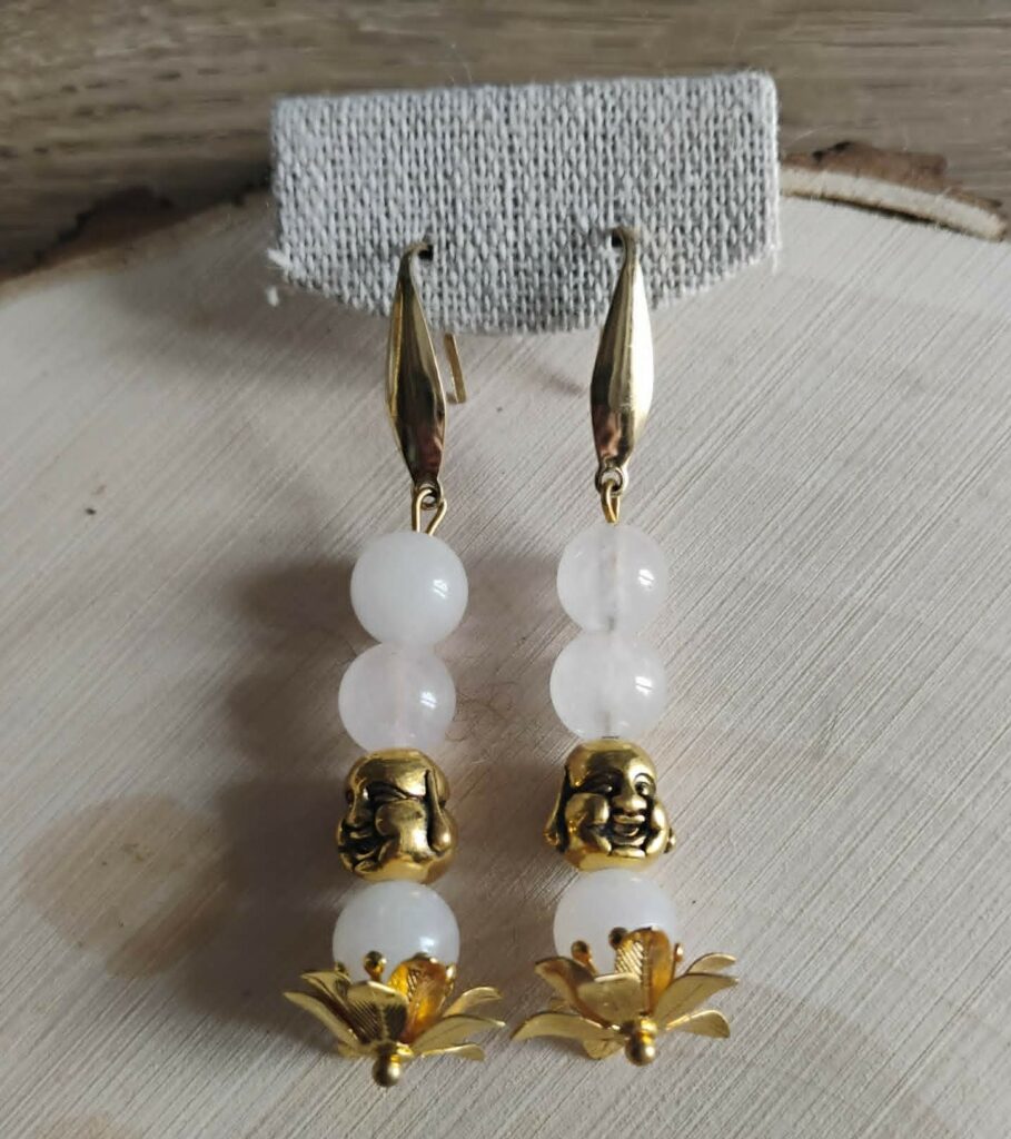 Quartz Rose Boucle d'Oreille 2