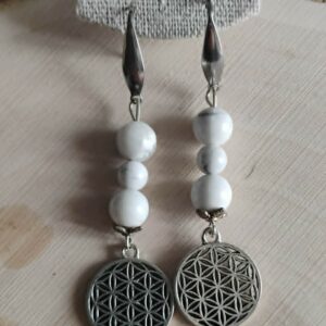 Howlite Boucle d'Oreille