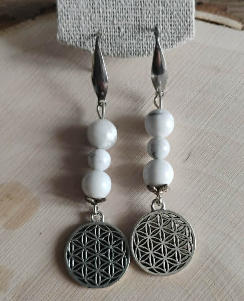 Howlite Boucle d'Oreille