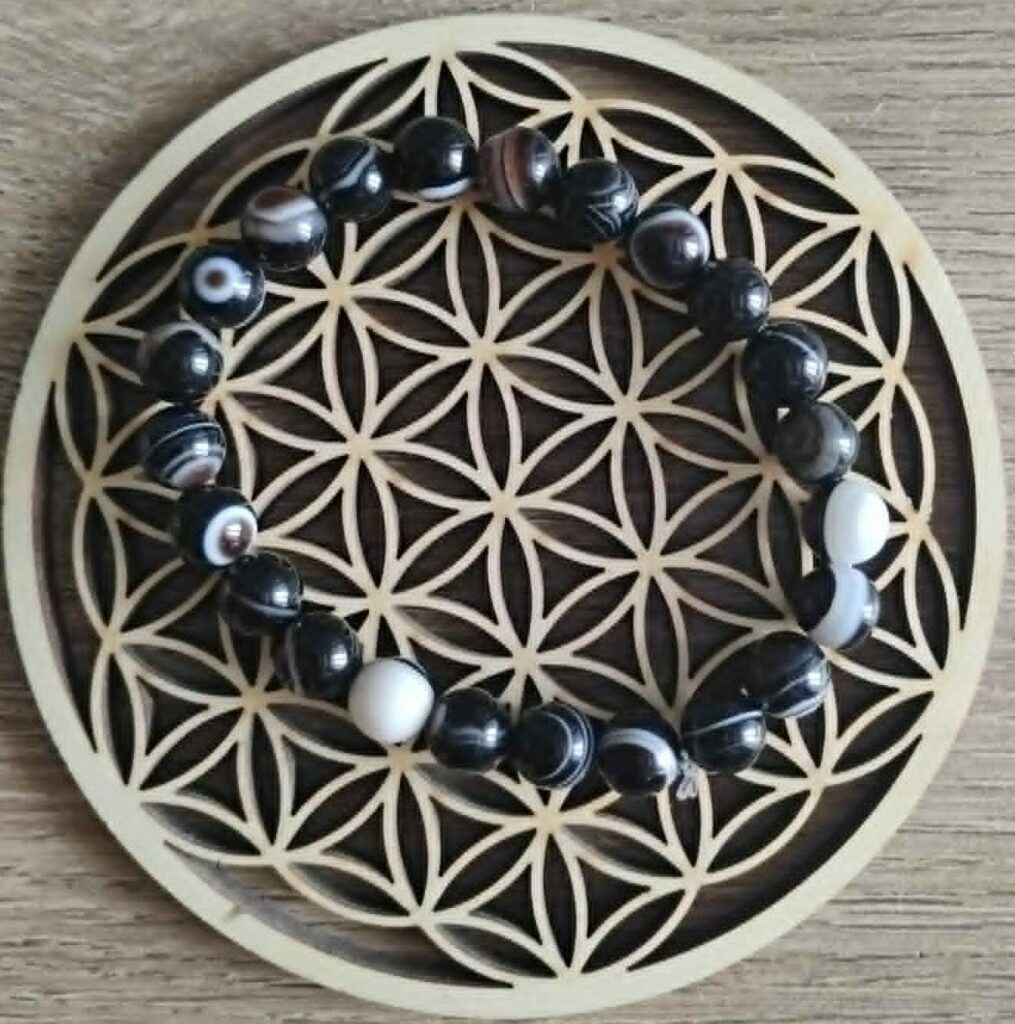 Agate Noire Bracelet 8Mm