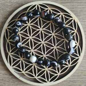 Agate Noire Bracelet 8Mm